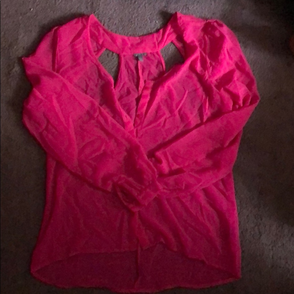 Charlotte Russe hot pink blouse with cut out back